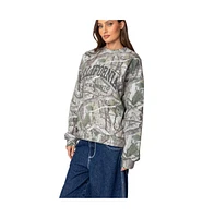 Edikted Women's Cali Baby Camo Sweatshirt