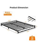 gaomon Full Size Bed Frame, Metal Low Platform Bed Frame, with Wavy Pattern