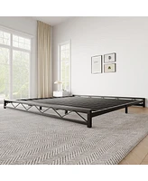 gaomon King Size Bed Frame, Metal Low Platform Bed Frame, with Wavy Pattern, Metal Slat Support