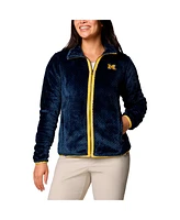 Columbia Women's Navy Michigan Wolverines Fireside Ii Sherpa Full-Zip Jacket