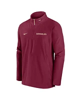 Nike Men's Garnet Florida State Seminoles Sideline Coaches Quarter-Zip Jacket