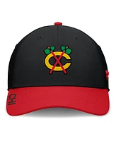 Fanatics Men's Black/Red Chicago Blackhawks Authentic Pro Rink Flex Hat