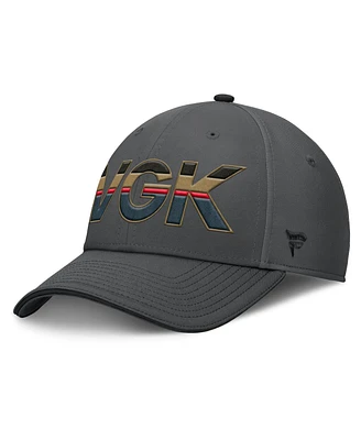 Fanatics Men's Gray Vegas Golden Knights Authentic Pro Rink Team Code Flex Hat