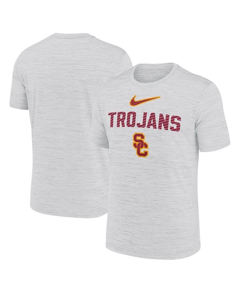 Nike Men's White Usc Trojans Campus Slant Velocity Performance T-Shirt