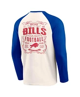 Fanatics Men's Cream/Royal Buffalo Bills Raglan Henley T-Shirt