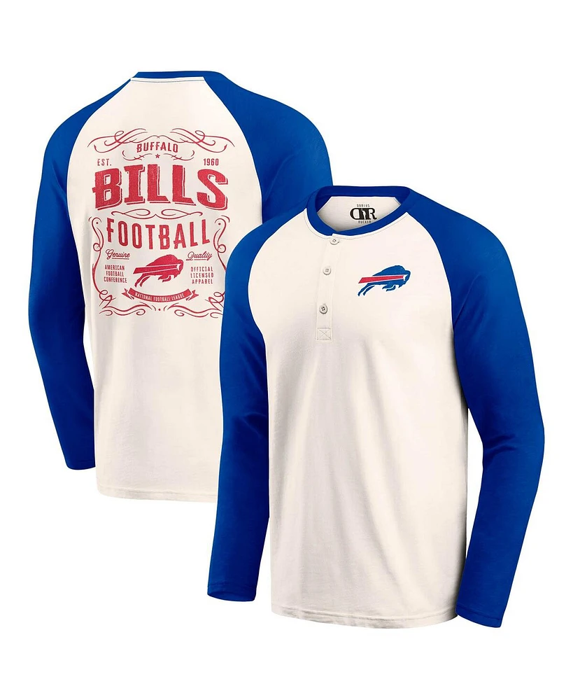 Fanatics Men's Cream/Royal Buffalo Bills Raglan Henley T-Shirt