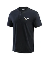 Fanatics Men's Black Philadelphia Eagles Washed Henley T-Shirt