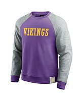 Fanatics Men's Purple/Heather Gray Minnesota Vikings Colorblock Pullover Sweatshirt