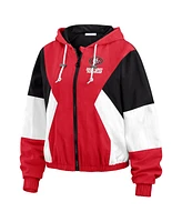 Wear by Erin Andrews Women's Scarlet San Francisco 49ers Color Block Full-zip Windbreaker Jacket