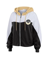 Wear by Erin Andrews Women's Black Purdue Boilermakers Color-Block Full-Zip Hoodie