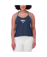 Wear by Erin Andrews Women's Navy New York Yankees Cross Strap Tank Top