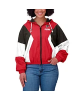 Wear by Erin Andrews Women's Red Atlanta Falcons Color Block Full-zip Windbreaker Jacket