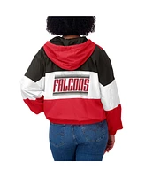 Wear by Erin Andrews Women's Red Atlanta Falcons Color Block Full-zip Windbreaker Jacket