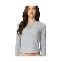 Edikted Women's Sab Waffle Knit Top