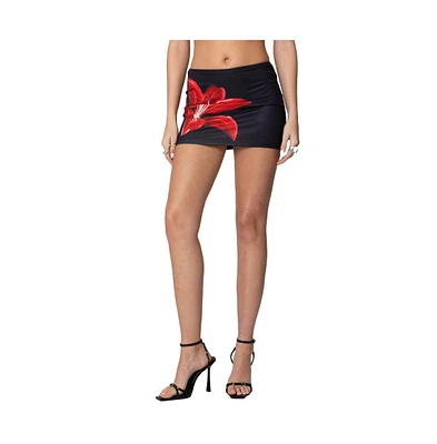 Edikted Womens Tiger Blossom Mini Skirt