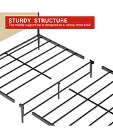 gaomon Full Bed Frame with Rattan Headboard, Platform Bed with Strong Metal Slat Support