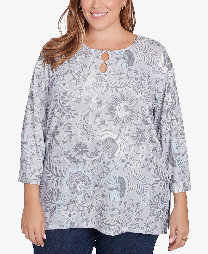 Hearts of Palm Plus Blue My Mind Tunic Top