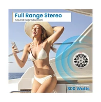 Pyle 8" Waterproof Marine 2-Way Stereo Speakers - 300W, Full-Range(PLMR82)