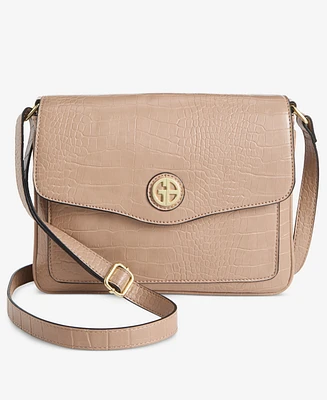 Giani Bernini Croc Flap Small Crossbody, Created for Macy's