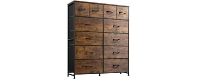 Wlive Tall Dresser for Bedroom with 12 Drawers Dressers & Chests of Fabric Closet Storage Draw