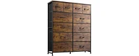 Wlive Tall Dresser for Bedroom with 12 Drawers Dressers & Chests of Fabric Closet Storage Draw