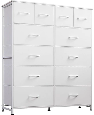 Wlive Tall Dresser for Bedroom with 12 Drawers Dressers & Chests of Fabric Closet Storage Draw