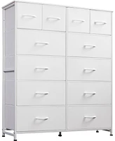 Wlive Tall Dresser for Bedroom with 12 Drawers Dressers & Chests of Fabric Closet Storage Draw