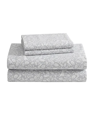 Laura Ashley Flannel 3 -Pc. Sheet Set, Twin