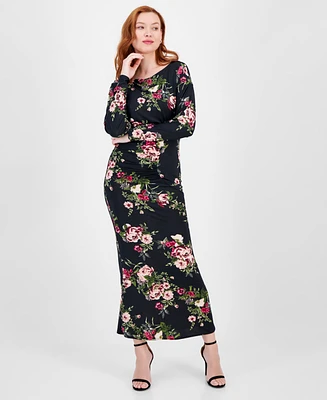 Rachel Roy Women's Cora Printed Long-Sleeve Maxi Dress