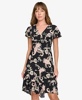 Tommy Hilfiger Women's Paisley-Print Flutter-Sleeve Fit & Flare Dress