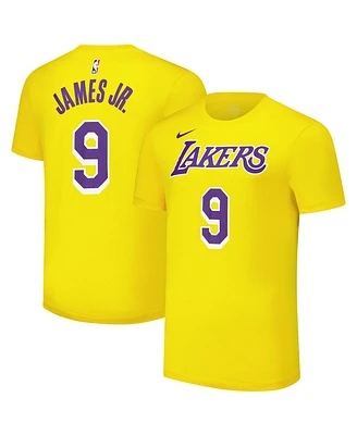 Nike Men's and Women's Bronny James Gold Los Angeles Lakers Name Number T-Shirt