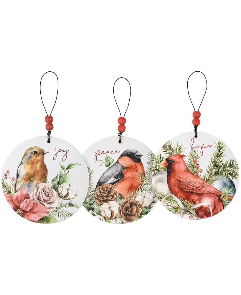 Primitives by Kathy Birds Ornament Set of 3