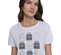 Karl Lagerfeld Paris Petite Crewneck Graphic T-Shirt