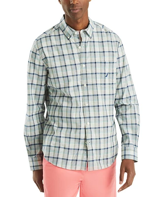 Nautica Men's Plaid Button Down Long Sleeve Shirt