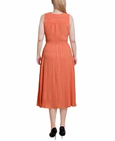 Ny Collection Women's Sleeveless Surplice Vertical Stripe Dress