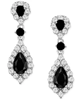 Truffle Sapphire (4-3/4 ct. t.w.) & White Sapphire (1/3 ct. t.w.) Halo Drop Earrings in Sterling Silver