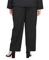 Alex Evenings Plus Satin Tuxedo Stripe Pants