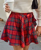 Cupshe Women's Red Plaid A-Line Mini Skirt