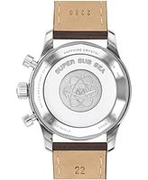 Movado Men's Super Sub Sea Alta Swiss Automatic-Chronograph Chocolate Leather Watch, 43mm