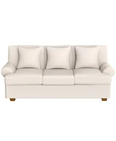 Sugift 89'' Modern Sofa Couches for Living Room 3 Seat Natural Linen Deep Seat Sofa with Pillow