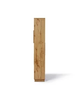LuxenHome 8-Shelf and 2-Cabinet Tall Bookcase with Doors