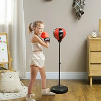 Qaba Punching Bag for Kids w/ Sd & Boxing Gloves, Height Adjustable