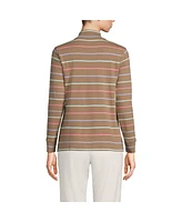 Lands' End Petite Relaxed Cotton Long Sleeve Mock Turtleneck