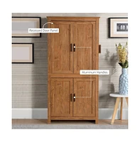 Slickblue Oak Storage Cabinet - Stylish and Durable Organizer for Home or Office Use