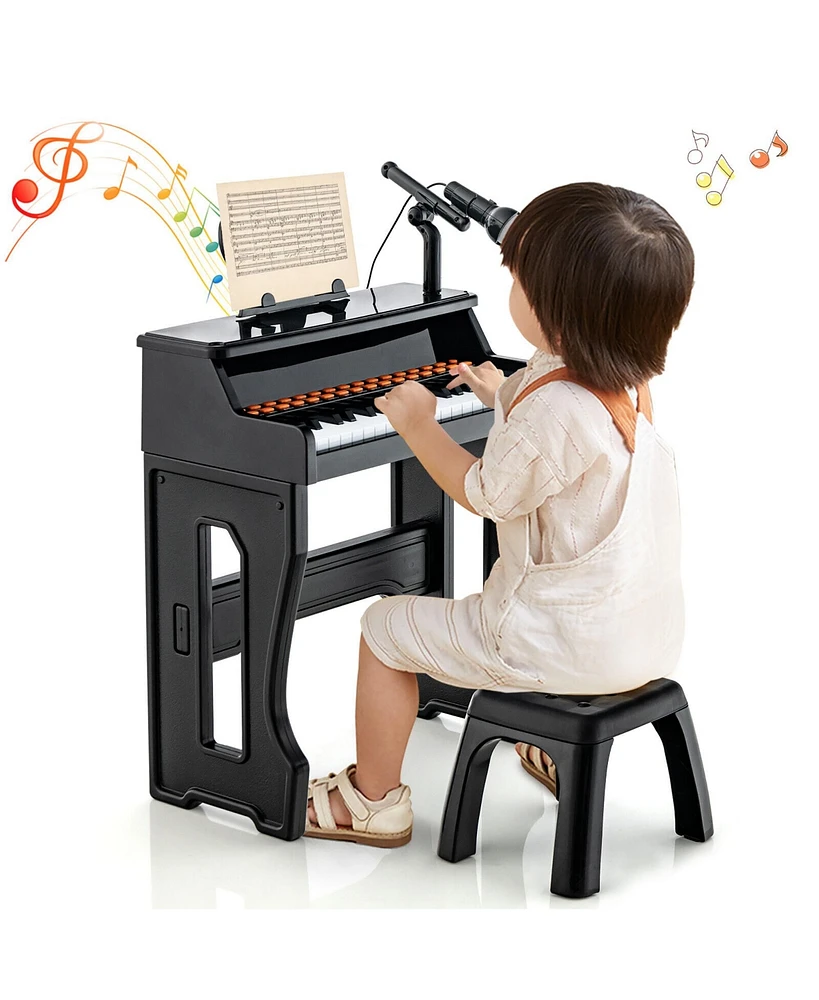 Gymax 37-Key Music Piano Keyboard Kids Learning Toy Instrument w/ Microphone