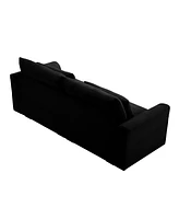 Streamdale Furniture Modern Sofa 2 Seater Corduroy Fabric Sofa with Armrests for Apartment Living Room, Black