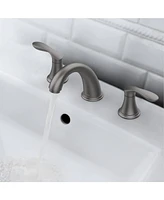 gaomon Bathroom Sink Faucet 3 Hole with Stainless Steel Pop up Drain and cUPC Hose