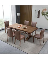 Wooden Dining Chairs Set of 2, Modern Fabric Upholstered Kitchen Side Chairs,Mid Century Modern Kitchen Chairs with Open Back Farmhouse Wooden Side Ch