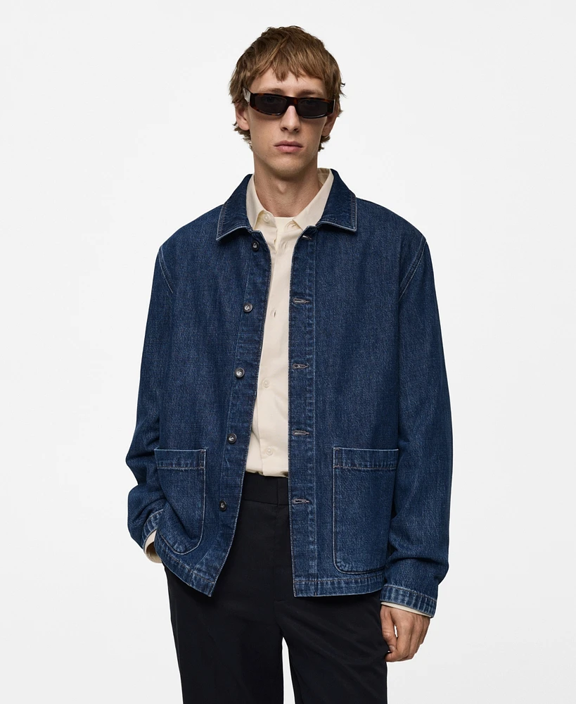 Mango Men's Relaxed-Fit Denim Overshirt