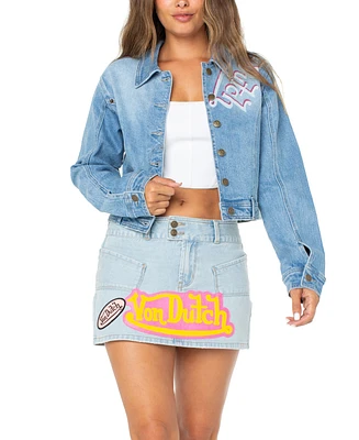 Von Dutch Women's Reverse Pants Denim Jacket, Exclusively at Macy's